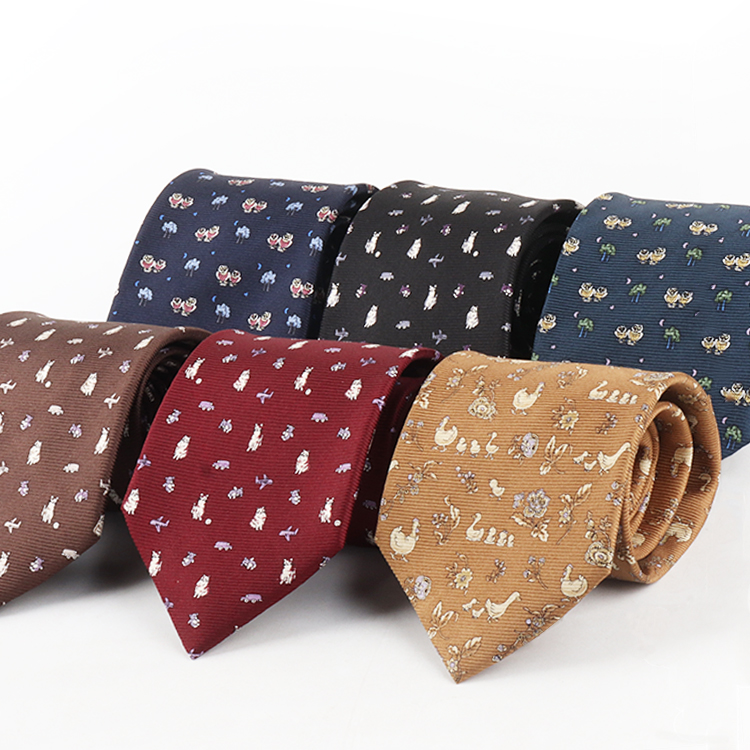 Neck Tie Men High Quality 100% Silk Printed Tie Wholesale Animal Necktie Mens 100% Silk Print Neck Tie For Men