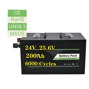 Lifepo4 12V 24V 25.6V 200Ah Battery Metal Case Lithium 24V 25.6V Lifepo4 Battery Box For Solar Energy Storage