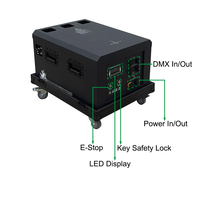Igreslite 3000W Machine à flammes à cinq têtes, projecteur de feu de scène contrôlé DMX512, hauteur 8-10M pour spectacles en extérieur