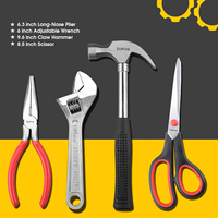 Boîte à outils de base multifonctions 131 pièces, Kit complet pour la maison, bricolage, pour étudiantes, avec boîte à outils robuste