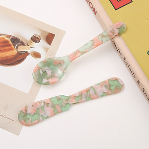 Cuchara Francesa <span class=keywords><strong>para</strong></span> Postre, Estilo Retro, Vajilla Acrílica, Cuchara <span class=keywords><strong>para</strong></span> Pastel, Helado, Mermelada, Cortador de Mantequilla, Vajilla Encantadora, Juego de Cuchillos y Cucharas Bonitos - Product Image 6