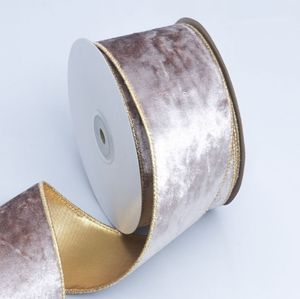 Ruban en velours, <span class=keywords><strong>fil</strong></span> <span class=keywords><strong>de</strong></span> <span class=keywords><strong>fer</strong></span>, garniture dorée, guirlande <span class=keywords><strong>de</strong></span> Noël, nœud décoratif, base dorée, ruban double face pour cadeaux <span class=keywords><strong>de</strong></span> fête, moderne - Product Image 5
