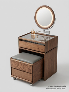 Streamlined Practical Timber <b>Bedside</b> <b>Storage</b> Unit with Drawer for Residential Bedroom Apartment Interior Application - Product Image 4