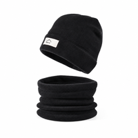 Set Topi dan Penutup Leher Poliester Logo Kustom, Set Topi dan Syal Lembut Hangat Musim Dingin untuk Pria Wanita Aktivitas Luar Ruangan