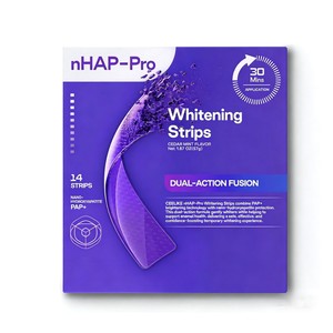 แผ่นฟอกสีฟัน nHAP-Pro 14 ชิ้น กลิ่นซีดาร์มิ้นท์ สูตรฟื้นฟูฟันขาวแบบคู่ - Product Image 2