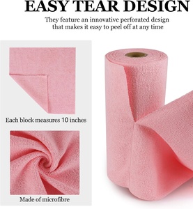 Chiffons absorbants réutilisables pour la vaisselle, serviettes de lavage et de séchage pour voitures, chiffons de nettoyage en microfibre, chiffons non pelucheux, rouleau de serviettes en microfibre - Product Image 4