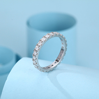 Bague de mariage classique et exquise pour femme en argent sterling 925, entièrement sertie de zircons, vente en gros, best-seller