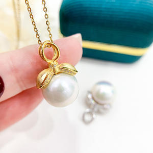 Accesorio de Plata S925 para Colgante, Soporte Vacío para Collar, con Cuentas Redondas Planas de 11-16 mm, Fornituras de Joyería de Plata-30941 - Product Image 3