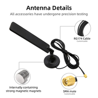 12dBi Vertikale Omni-Flachantenne aus ABS für 4G LTE, 700-2700MHz, Magnet- und Schraubmontage, 3M RG174 Stecker-Kabel, WLAN-Router, VSWR1.5