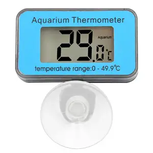 Toptan fiyat akvaryum termometresi cıva ücretsiz su geçirmez balık tankı vantuz ile dijital termometreler