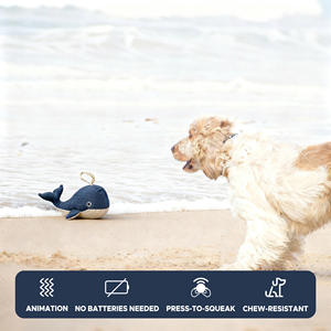 Jouet interactif pour <span class=keywords><strong>chien</strong></span> en forme de baleine bleue de 11,5 pouces, couineur et sensoriel, pour une action animée - Product Image 2