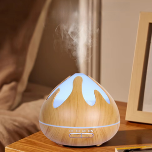 Humidificateur d'air télécommandé 500ml avec logo personnalisé Diffuseur d'arômes d'huile volcanique électrique ultrasonique portable Trèfle à quatre feuilles en bois - Product Image 1