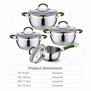 Ensemble d'ustensiles de cuisine en acier inoxydable en gros : Casseroles, faitouts, passoires, couvercles, poignées anti-chaleur, écologiques, style américain, compatibles lave-vaisselle - Product Image 6