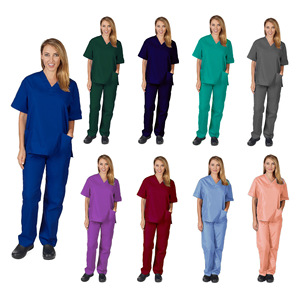 Unisex Scrub Set Moisture Wicking Split Uniform For Medical Use Hospital Workwear S XXL - Product Image 1