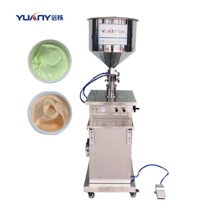 Machine de remplissage semi-automatique pour crèmes, gels, lotions et pâtes cosmétiques de 100 à 1000 ml avec trémie et tuyau d'aspiration automatique - Product Image 1