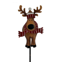 Piquet en métal imperméable pour extérieur, motif cerf et bonhomme de neige, pour décoration de jardin et de Noël