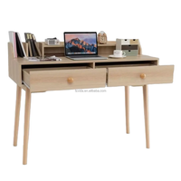 Bureau d'ordinateur moderne en bois avec hutch, table d'étude durable, poste de travail pour PC portable, bureau à domicile, chambre à coucher, avec fonctionnalités de rangement
