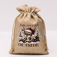 Sac cadeau en jute réutilisable avec logo personnalisé, petite pochette en jute durable, recyclable