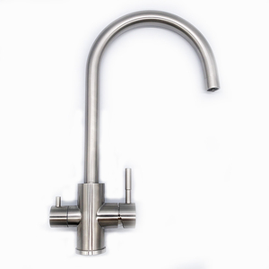 Doppio manico in acciaio inox <span class=keywords><strong>a</strong></span> <span class=keywords><strong>tre</strong></span> <span class=keywords><strong>vie</strong></span> filtro per acqua potabile rubinetto girevole 360 gradi da cucina purificatore rubinetto lavello rubinetto - Product Image 2