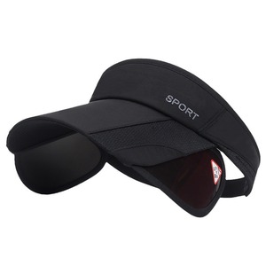 Sport Visor Hat Breathable Wide Brim Sun Protection Outdoor Hiking Travel Spring Summer Adult Black - Product Image 3
