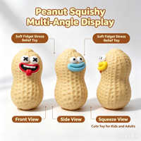 Mainan Fidget Squishy Kacang Lucu - PVC Lembut + Balok Bangunan, Mainan Pereda Stres untuk Semua Usia, Unisex, Permainan Sensorik