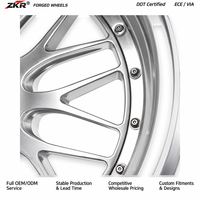 Nouvelles jantes ZKR en alliage d'aluminium forgé 2 pièces, concaves profondes, lèvre bronze, personnalisées 25 mm, 18-21 pouces pour Audi