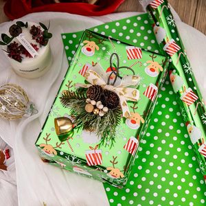 Papel de Regalo Navideño con Diseño de Renos, Puntos Verdes y Bastones de Caramelo, 17 Pulgadas x 32.8 Pies, para Manualidades y Regalos - Product Image 3