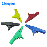Cleqee-2 P2003 Pinces crocodiles de sécurité 5 couleurs 32A 1000V en plastique, adaptées aux fiches banane gainées de 4 mm