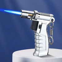 Vente en gros d'un bel allumeur torche métallique à flamme pistolet à cigares avec briquet coupe-vent style classique pour la pâtisserie