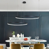 Lustre circulaire moderne en or, pendentif rond en or, style nordique, pour restaurant, salon et hôtel, villa, couloir