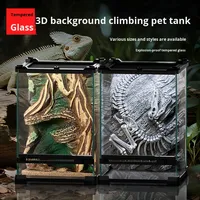 Terrarium en verre pour reptiles, panneau de fond 3D au design spécial, aspect naturel réaliste avec durabilité longue durée, plusieurs tailles