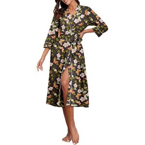 Bata Larga Personalizada para Mujer con Estampado Floral, Ropa de Dormir Suave Tejida, Estilo Casual para Mujer - Product Image 2