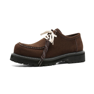 Zapatos Derby de Cuero para Exteriores, Estilo New <span class=keywords><strong>Old</strong></span> Money, Color Caqui, Suela Gruesa, Aumentan la Estatura, Modernos, Retro, Versátiles - Product Image 1