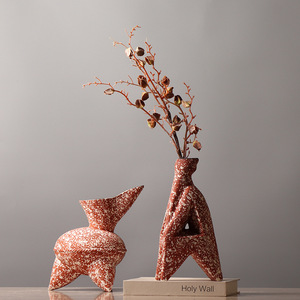 Jarrón de Cerámica Vintage Hecho a Mano, Mini Botella Decorativa para el Hogar, con Flores Pequeñas y Esmalte Creativo, Arcilla Roja Mexicana - Product Image 3