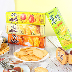 Vente en gros de chips de pommes de terre croustillantes salées pour enfants, aliments soufflés comestibles, prêts à consommer, en boîte de 104g, OEM ODM - Product Image 6