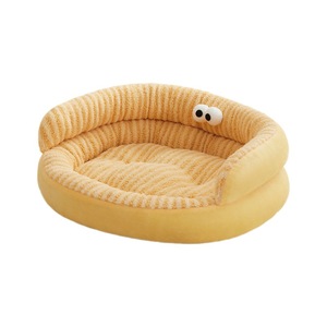 2026 Bestseller Einfaches Leinen-Cartoon-Hundebett, Tragbar, Waschbar, Baumwollgefüllt, Luxuriöses Hundesofa, Haustierzubehör für Alle Jahreszeiten - Product Image 1