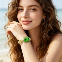 Bracelet en corde tressée avec lettres émaillées colorées, réglable, empilable, en cordon tissé, bracelet d'amitié, bijoux pour adolescentes et femmes