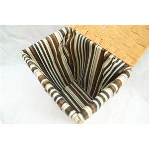 <b>Wicker</b> <b>Laundry</b> <b>Basket</b> Rectangle With Lid Cotton Liner Washable Storage Organizer For Bathroom Clothes - Product Image 4