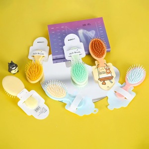 Mohei Scalp Massage <b>Hair</b> <b>Brush</b> 15-20Cm Plastic Cushion Comb For <b>Children</b> Portable With Heat Transfer Printing - Product Image 3