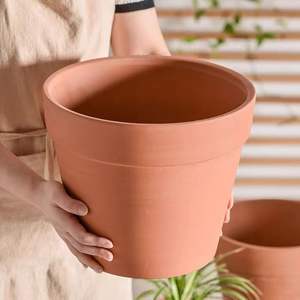<span class=keywords><strong>Pot</strong></span> de fleurs en céramique rouge extra large avec plateau respirant, prix de liquidation, livraison gratuite pour les plantes succulentes - Product Image 5