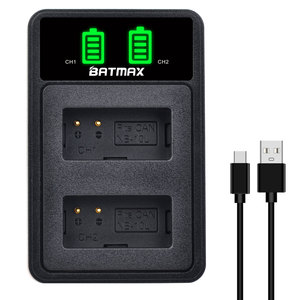 Cargador USB de 2 Puertos LED NB-10L de 10L para Cámaras <span class=keywords><strong>Canon</strong></span> PowerShot SX60 HS, SX50 HS, SX40 HS, G15, G16, <span class=keywords><strong>G1X</strong></span>, G3X - Product Image 1