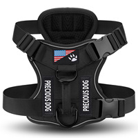 Harnais tactique de luxe personnalisé pour chien, ensemble avec sangle de poitrine en nylon 1000D, anti-explosion, réfléchissant, boucle réglable