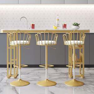 Fabricant Chinois Vente Chaude Chaise Haute en Acier Inoxydable Doré pour Restaurant, Salle à Manger et Bar - Product Image 3