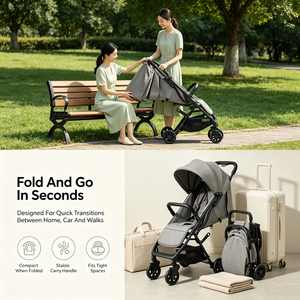 Lightweight Baby Stroller Airplane Carry on Compact Travel <b>Foldable</b> Infant <b>Cart</b> for Newborn Toddler Portable Umbrella Stroller - Product Image 4
