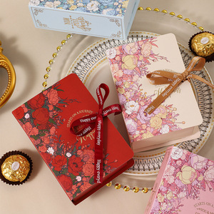 <span class=keywords><strong>Boîte</strong></span> cadeau souvenir de style livre, impression de fleurs de rose, <span class=keywords><strong>boîte</strong></span> en carton rigide plus épaisse, poignée, fermeture magnétique pour l'emménagement, le mariage - Product Image 3