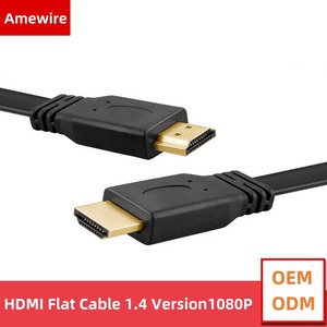 Venta caliente <span class=keywords><strong>de</strong></span> alta calidad 4K 3D 1080P Full Hd <span class=keywords><strong>Super</strong></span> Speed negro 1,4 V macho <span class=keywords><strong>a</strong></span> macho <span class=keywords><strong>HDMI</strong></span> <span class=keywords><strong>Cable</strong></span> plano - Product Image 2