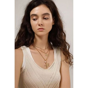 Colliers tendance anti-ternissement en argent et or PVD, bijoux fins en acier inoxydable 316L, collier Océan pour femme - Product Image 4