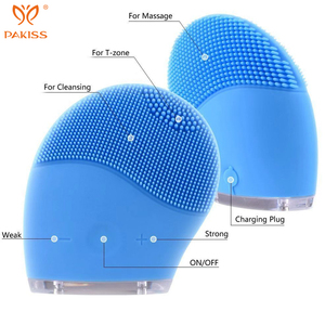 เครื่องทำความสะอาดผิวหน้า PAKISS แบบมือถือ กันน้ำ สำหรับใช้ในบ้าน พร้อมระบบสั่นสะเทือนขนาดเล็ก ขนแปรงนุ่ม ทำจากซิลิโคน - Product Image 6