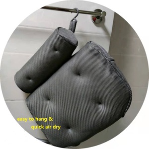 Luxury comfortable 3D MESH Bathtub spa Pillow with side pocket bath spa pillow with stong suction cups