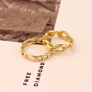 Minimalist <strong>Thick</strong> Link Chain <strong>Ring</strong> Men Women Jewelry Stainless Steel 18K Gold Plated Waterproof Miami Cuban Link Chain Band <strong>Ring</strong> - Product Image 5